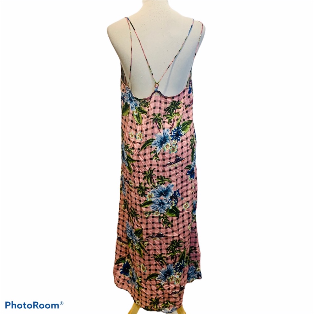 ZARA Floral Plaid Checked Slip Midi Dress Coquette Girl - Picture 6 of 8
